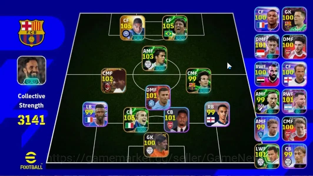eFootball Accounts Android|PES Adriano,Bebeto,Fabio Cannavaro,Raul,Fr image 1