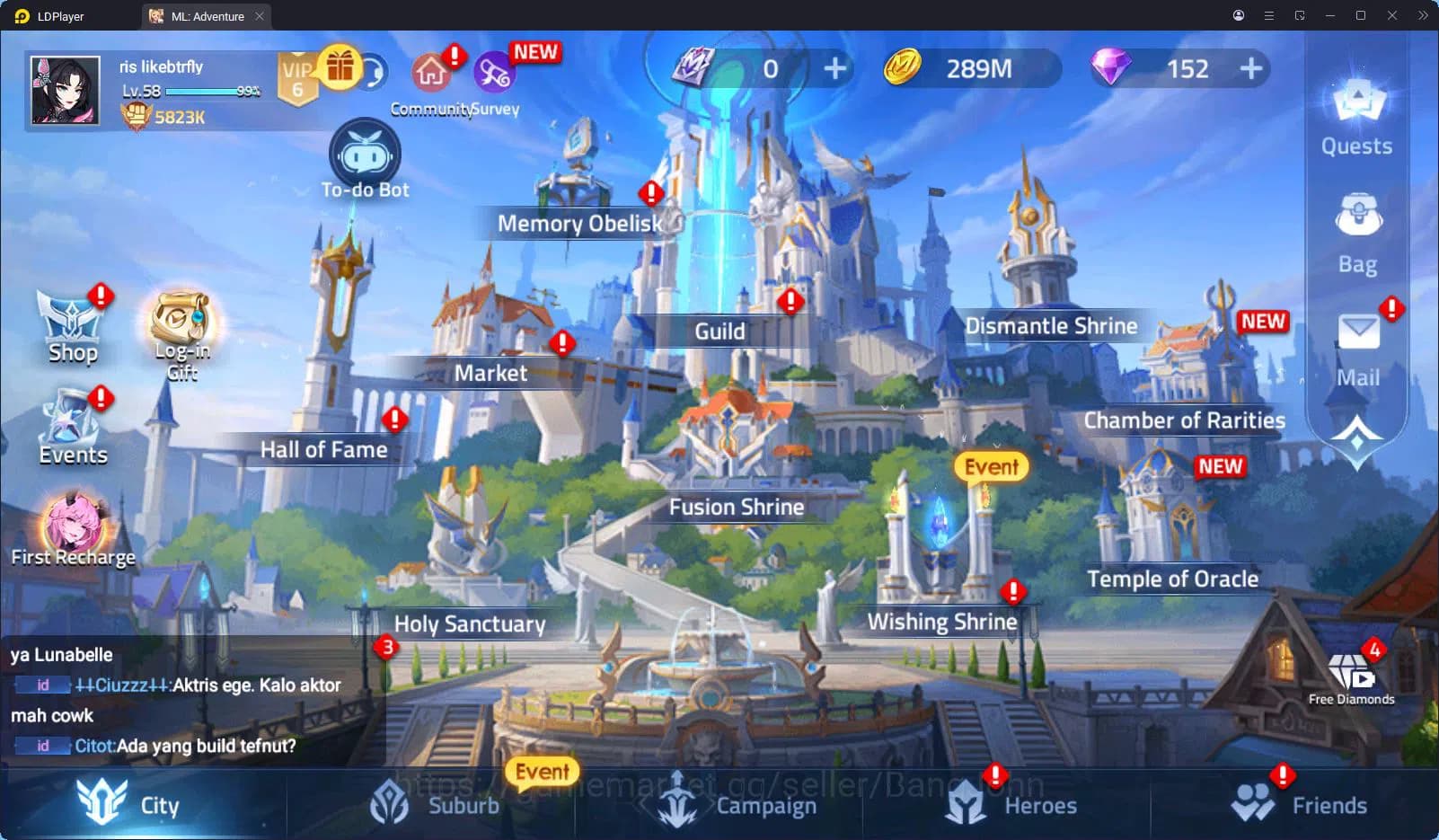 Mobile Legends: Adventure Accounts SERVER 70681 | LVL 58 | 5.8M POWER | HERO 125 | 2 image 8