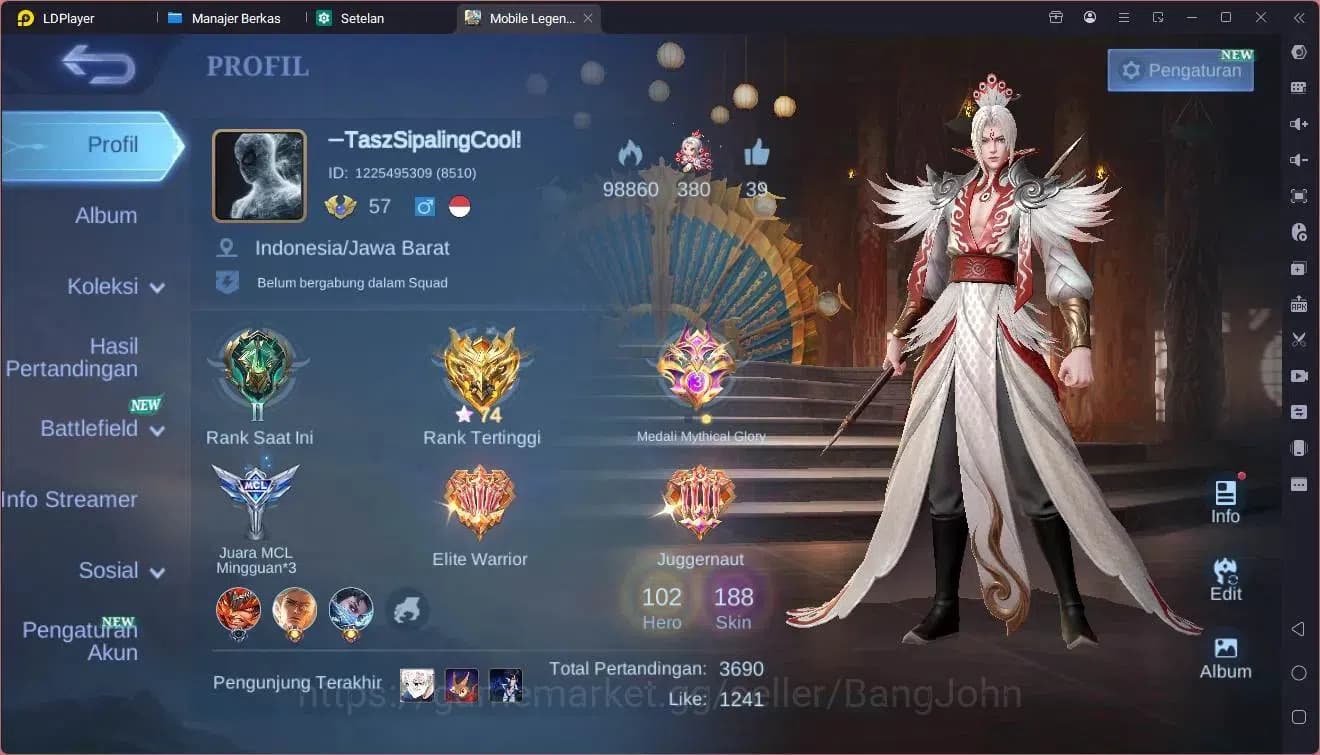 Mobile Legends: Bang Bang Accounts Global | Hero 102, Skin 188. Collector Natalia, KO image 15