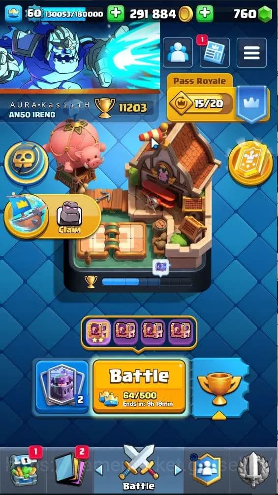 Clash Royale Accounts Lv 60|Trophy 11203|KTL 15|Limited Skin|Card 121|4 image 1