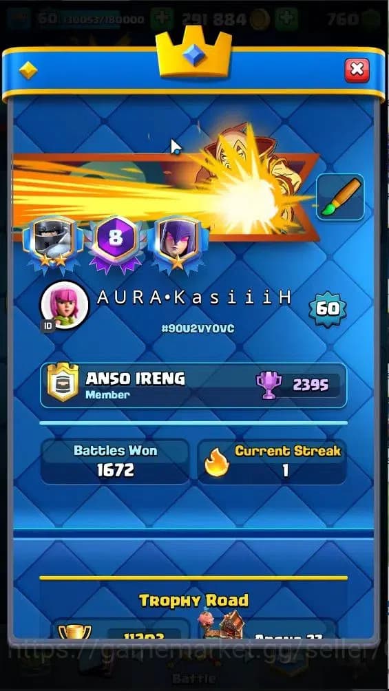 Clash Royale Accounts Lv 60|Trophy 11203|KTL 15|Limited Skin|Card 121|4 image 2