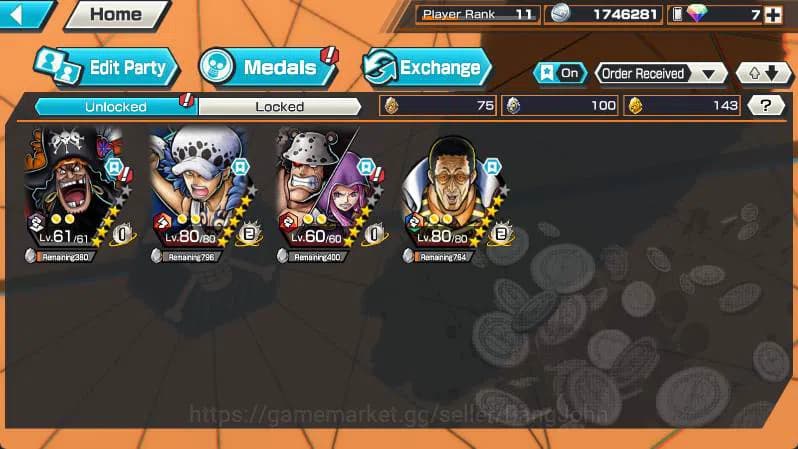 One Piece Bounty Rush Accounts GLOBAL | 3 ex | Borsalino, Trafalgar, Marshall | L image 4