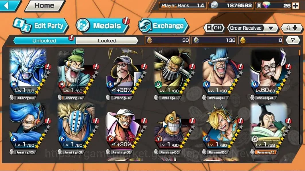 One Piece Bounty Rush Accounts Global|5EX|BMO Kaido,FR Shanks,GP Edward Newgate,F image 10