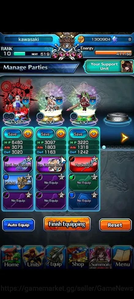 Grand Summoners Accounts Global| Rank 10 | 3 Ascend+1 TW | Kirisame+TW,Seli image 3