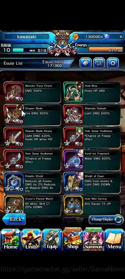 Grand Summoners Accounts Global| Rank 10 | 3 Ascend+1 TW | Kirisame+TW,Seli image 6