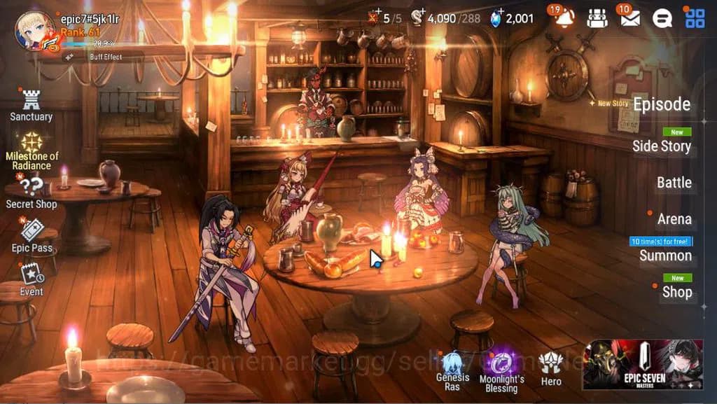 Epic Seven Accounts GLOBAL Unverif|New Era|6 ML(NM Luna, EIlynav, SE C image 1