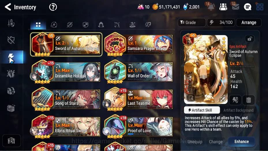 Epic Seven Accounts GLOBAL Unverif|New Era|6 ML(NM Luna, EIlynav, SE C image 8