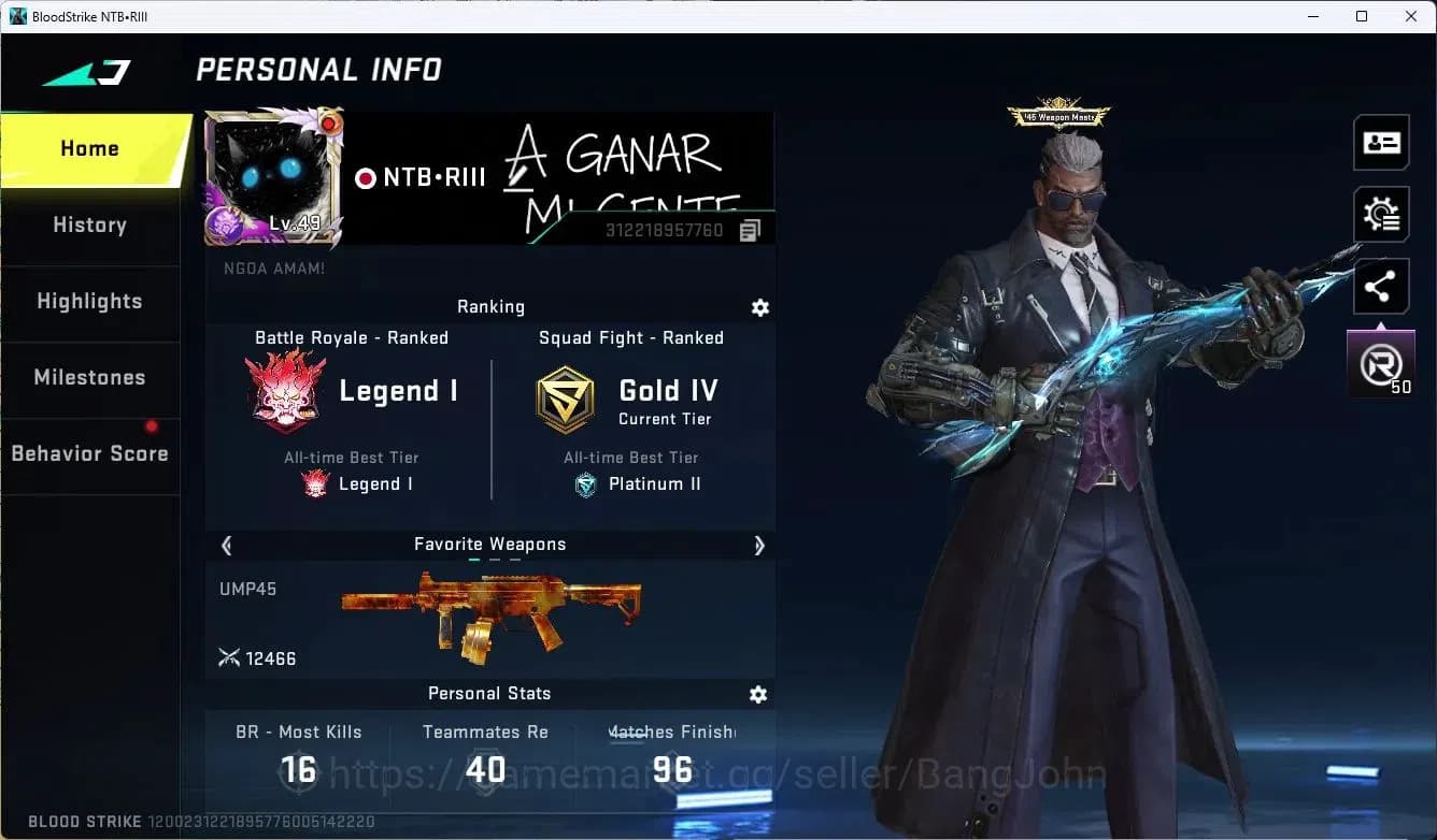 Blood Strike Accounts ASIA|MELE,B FLY KNIFE|COLLAB,MP7,RPK,AR97|COLLAB,A image 1