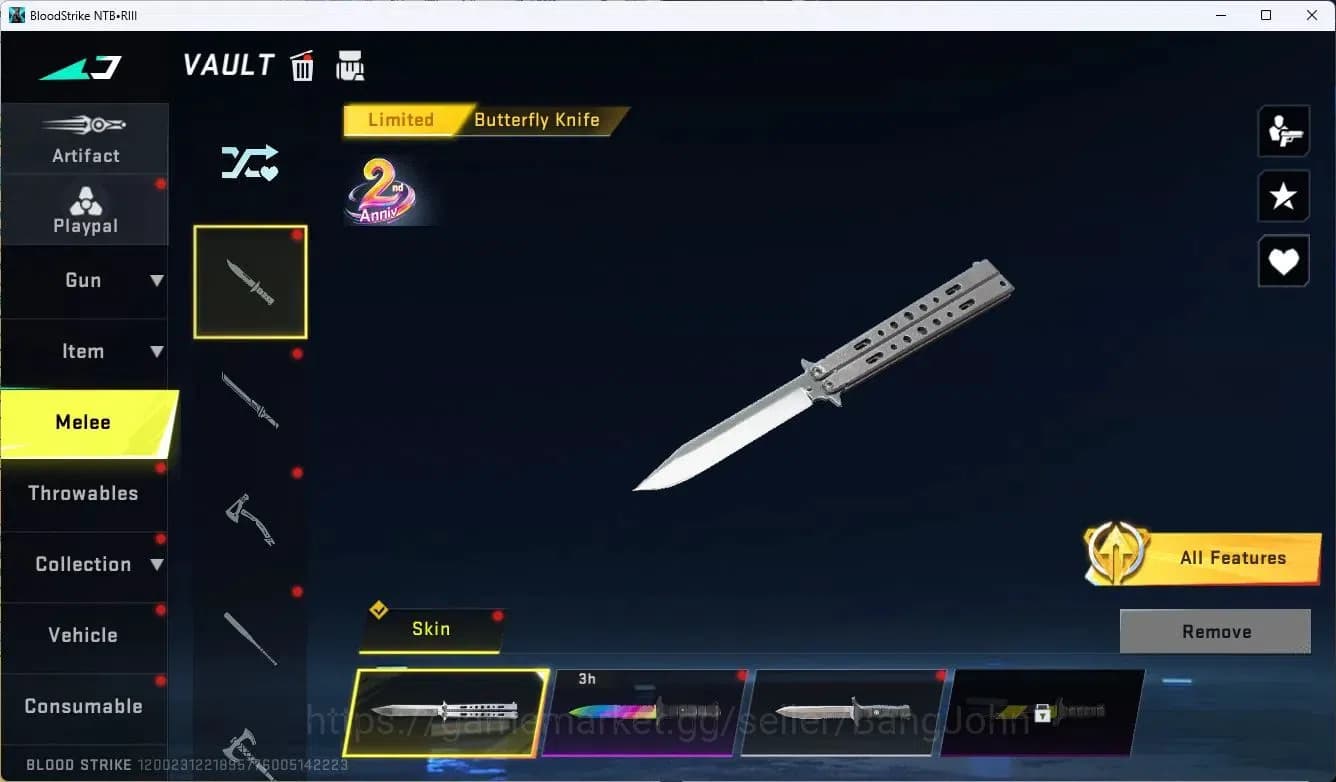 Blood Strike Accounts ASIA|MELE,B FLY KNIFE|COLLAB,MP7,RPK,AR97|COLLAB,A image 20