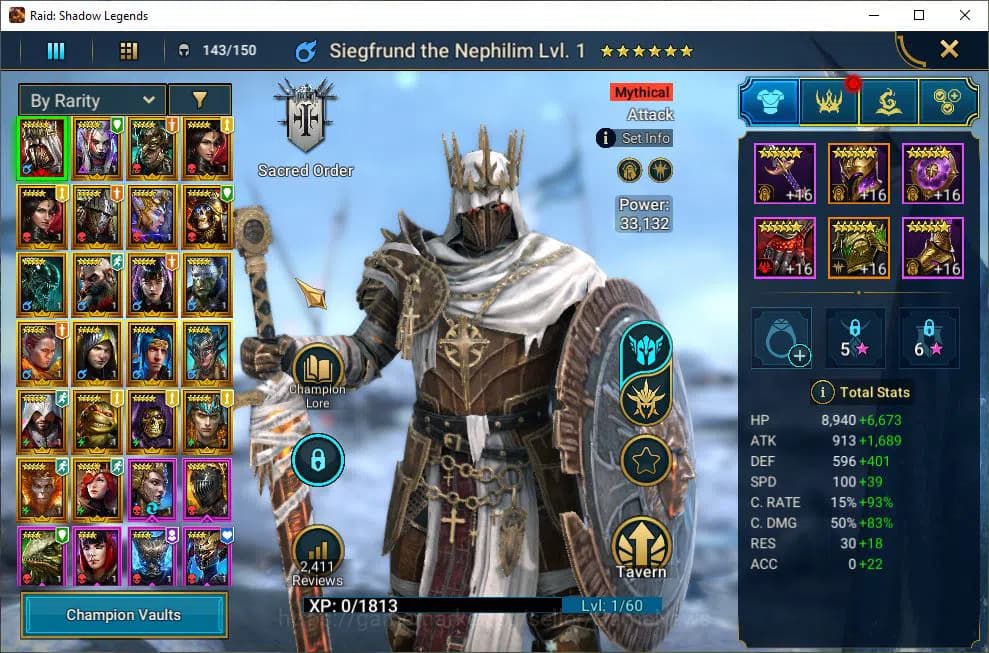 Raid: Shadow Legends Accounts Lv6 581K Power|1 Mythic(Siegfrund)|23 Legend(Ninja image 17