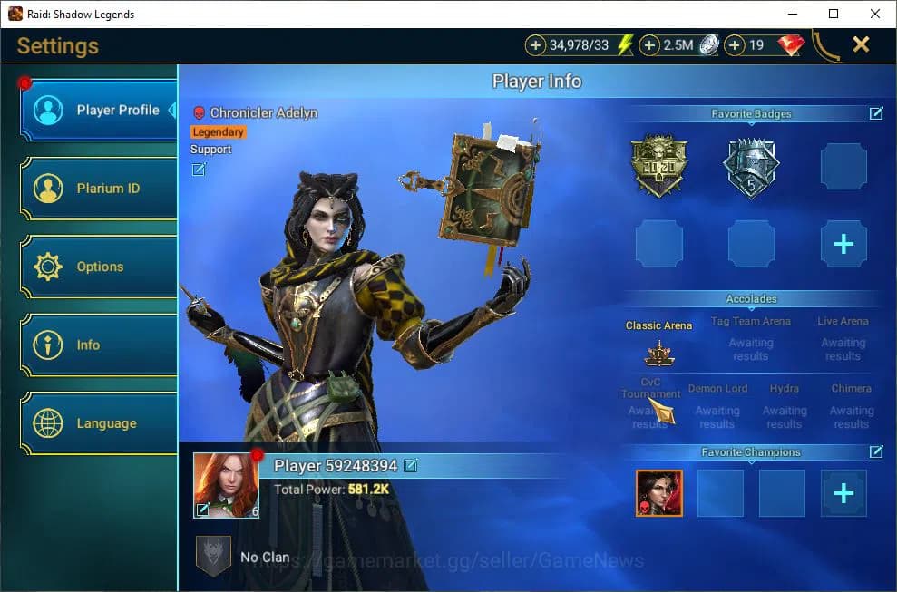 Raid: Shadow Legends Accounts Lv6 581K Power|1 Mythic(Siegfrund)|23 Legend(Ninja image 19