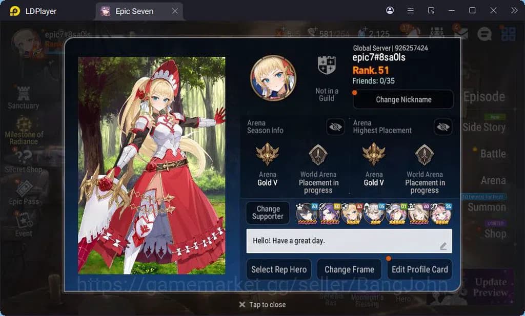 Epic Seven Accounts Global Unverif | 4ML | Vildred | Tieria | Lilibet image 1