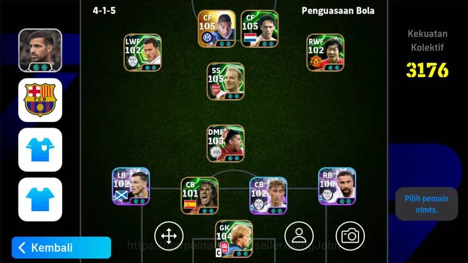 eFootball Accounts Power 3176 | Pes Adriano, dennis berkamp epic, ne image 1