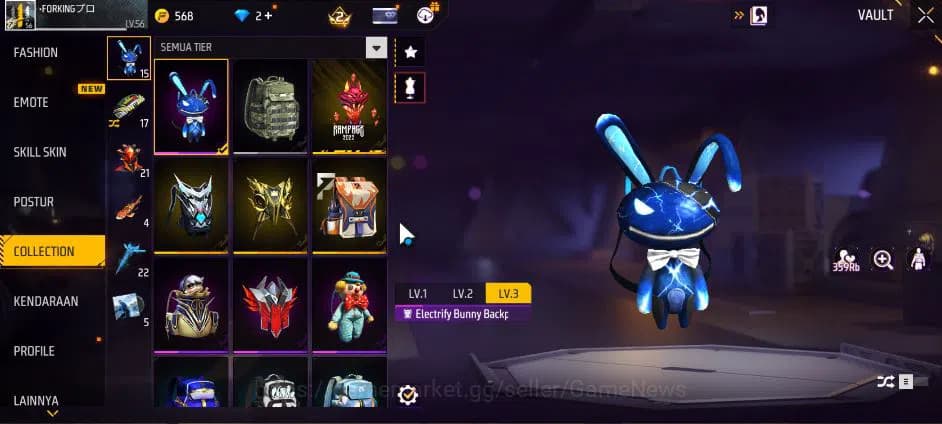 Free Fire Accounts Indonesia| M1887 Emerald Power | Katana Hybrid Exp image 4