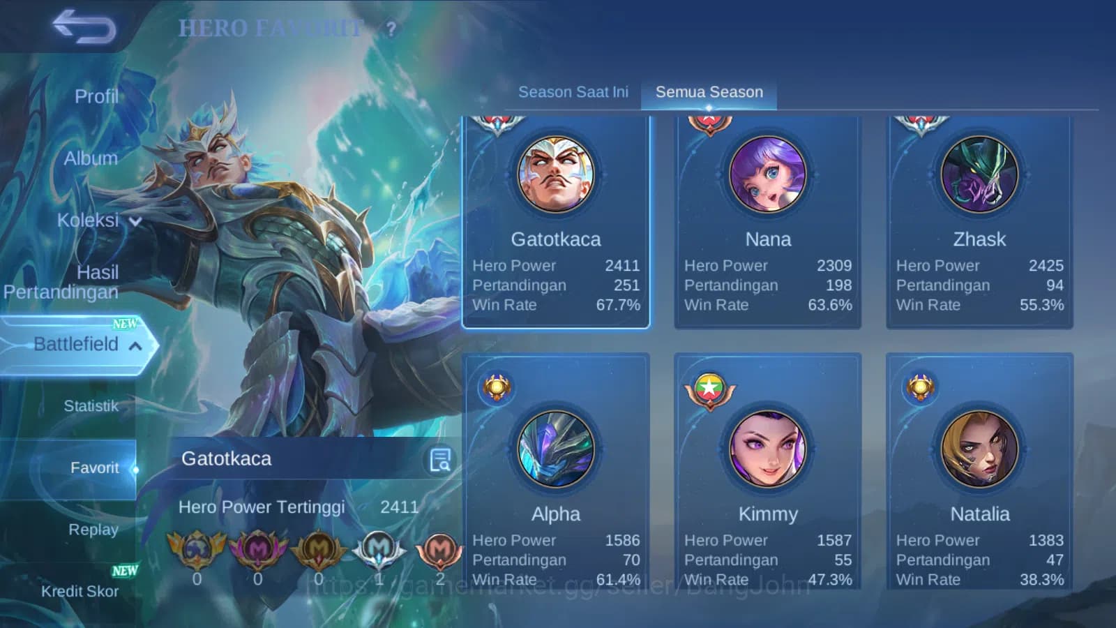 Mobile Legends: Bang Bang Accounts Hero 78 | Skin 194 | Luckybox Johnson | Annual Hay image 16