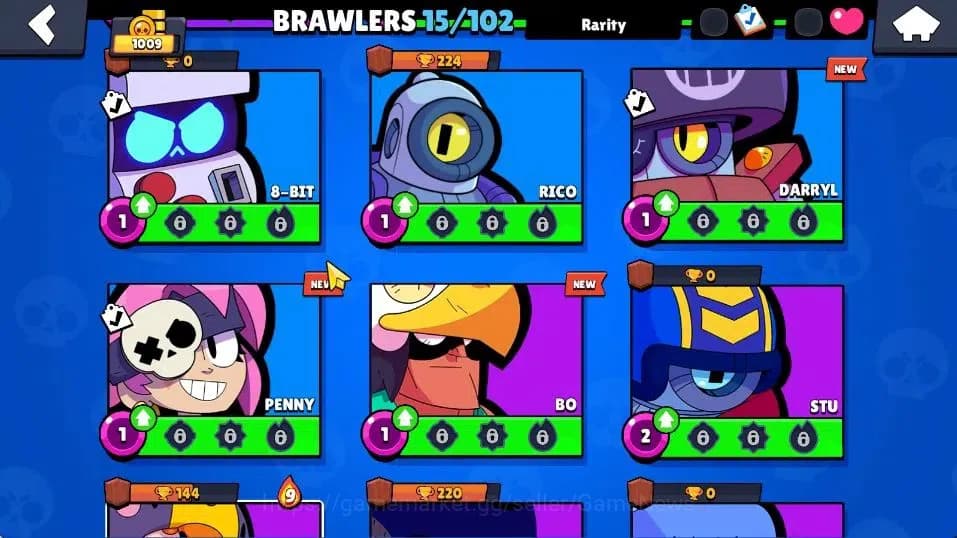 Brawl Stars Accounts 1009 Trophy, 15 Brawlers, 2 Max Lvl. Has 2 Epic Sk image 9