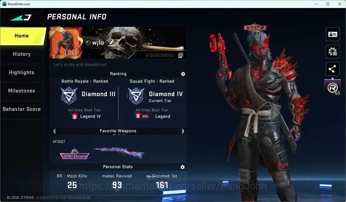 Blood Strike Accounts ASIA | Eternal Desert Eagle-Scorpius | 15 Legendar image 1