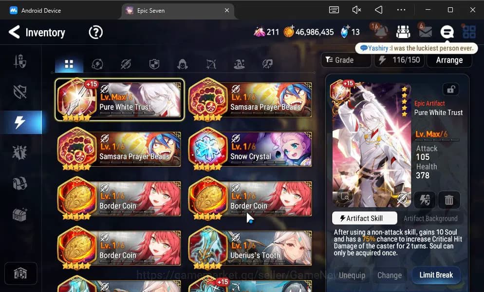 Epic Seven Accounts GLOBAL Unverif|9 ML(Salome,NM Luna,LH Cermia,Etc)+ image 8