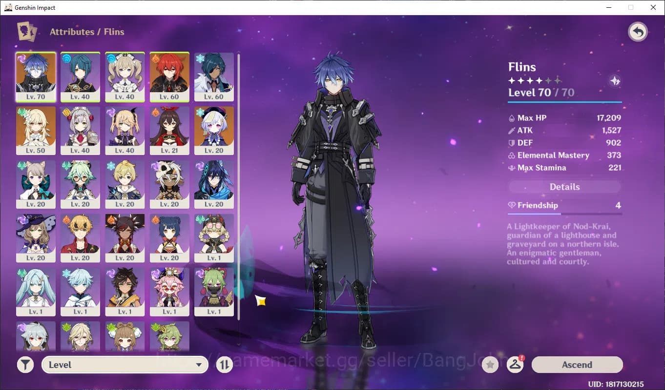 Genshin Impact Accounts ASIA | AR 40, flins, yelan, diluc, qiqi hot starte image 3