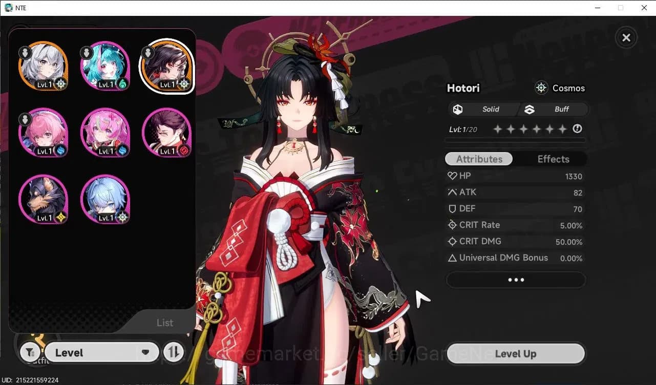 Neverness to Everness Accounts Global NA |HL 3| 1 SSR Limited Hotori +1 S-Class C image 1