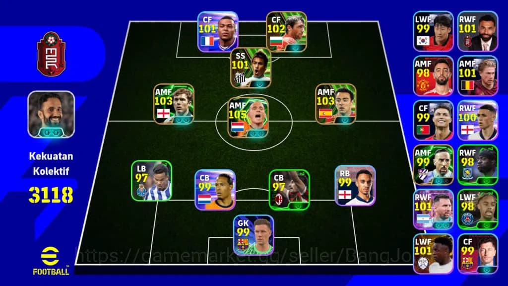 eFootball Accounts ANDROID|PW 3118|Wesley Sneijder + Paul Scholes + X image 1