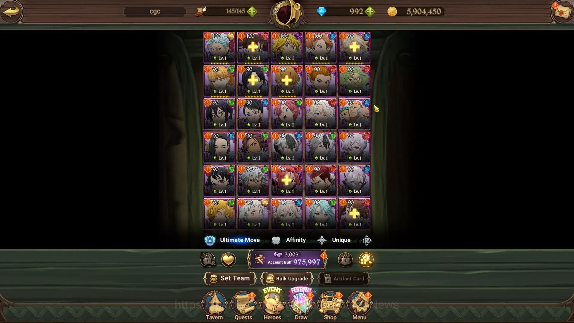 The Seven Deadly Sins: Grand Cross Accounts Asia|975K CC|Starter Ch4|992 DM|1 UR+Collab Fire F image 5