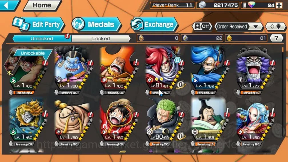 One Piece Bounty Rush Accounts Global|3 EX|Winner Island Law,TFE Emperor Teach,GP image 5