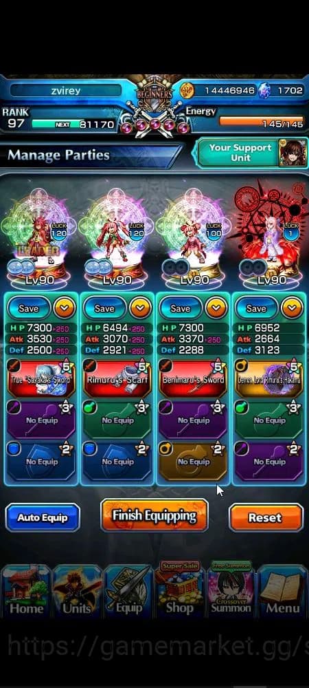 Grand Summoners Accounts Global|Rank 97|1,7k cc|9 Ascend+4 TW|[Roy,Okarun,E image 3