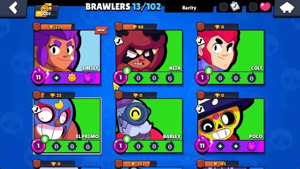 Brawl Stars Accounts 1005 Trophy | 13 Brawlers 2 Max Lv (Shelly,Poco) | image 7