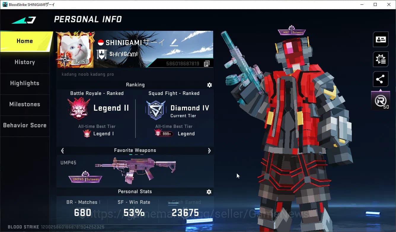 Blood Strike Accounts ASIA|Collab BLEACH Lv2 M82-Tensa Zangetsu,Byakuya, image 1