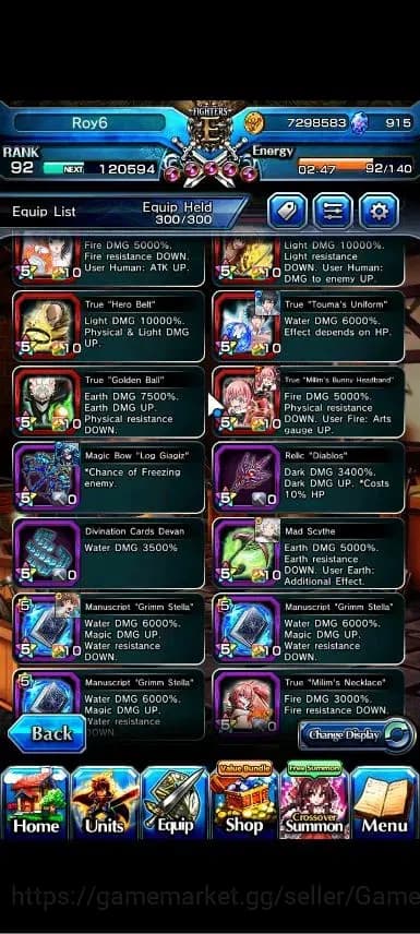 Grand Summoners Accounts Global|Rank 92|Fresh Story+Side|Ready Gacha 915 CC image 13