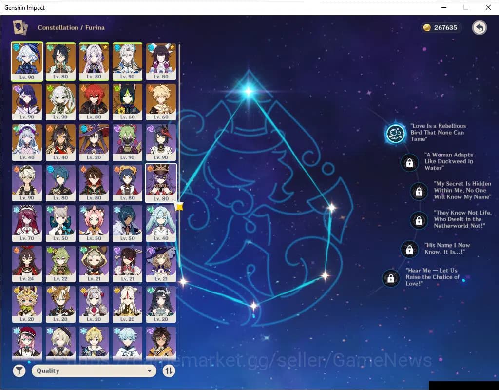 Genshin Impact Accounts Asia|AR 57|7 Limited +3(*5WEP)|Neuvillate+Sign,Col image 4