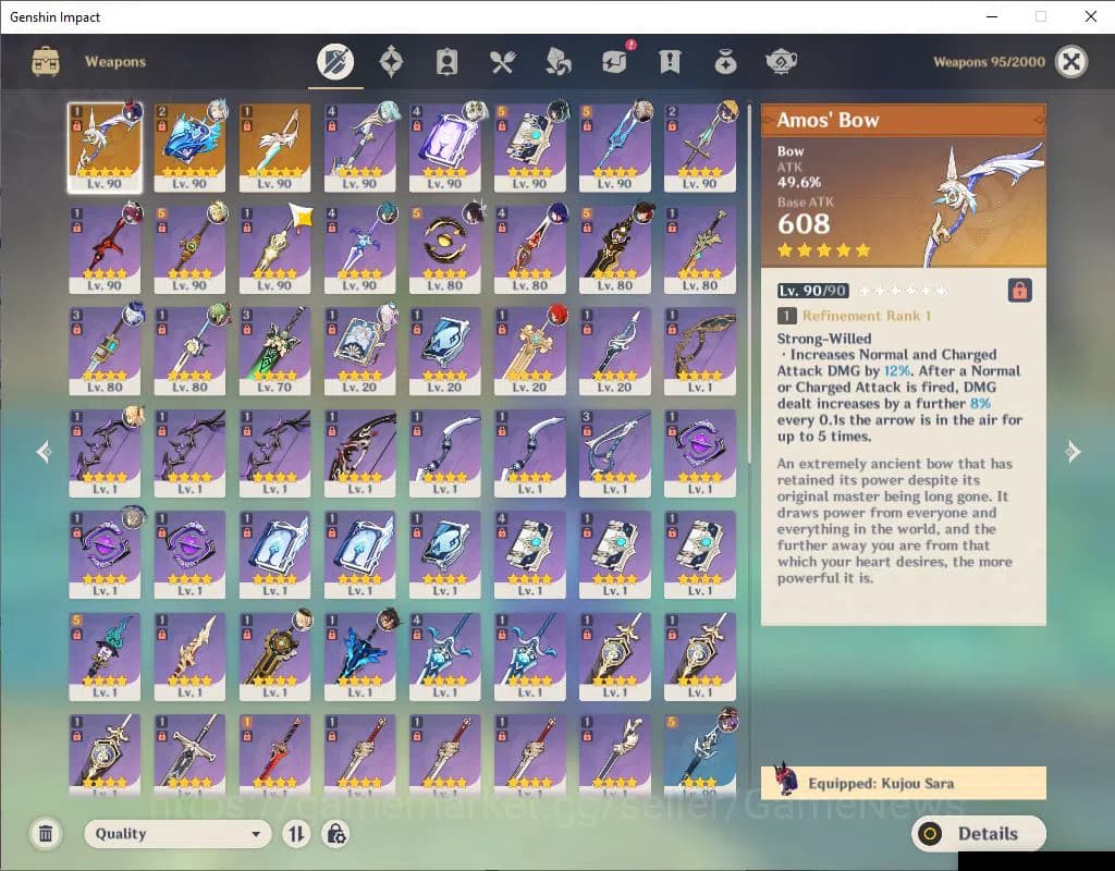 Genshin Impact Accounts Asia|AR 57|7 Limited +3(*5WEP)|Neuvillate+Sign,Col image 5