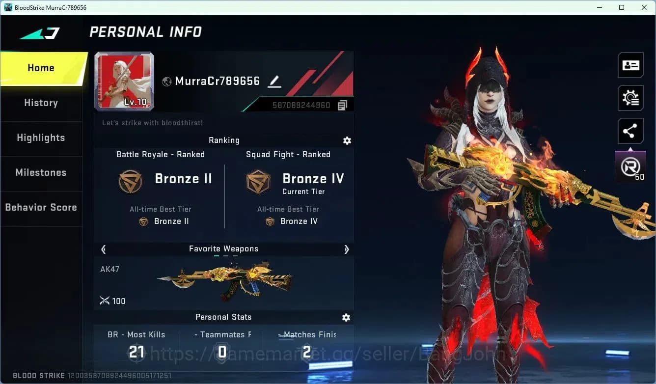 Blood Strike Accounts ASIA | 1 7DS: AK47 Sacred Axe Rhitta | 2 ULTRA STR image 5