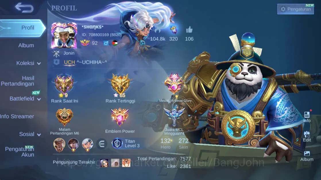 Mobile Legends: Bang Bang Accounts Global,Skin 272,Hero 131,LB (akai,kaja),Ann (haya, image 19