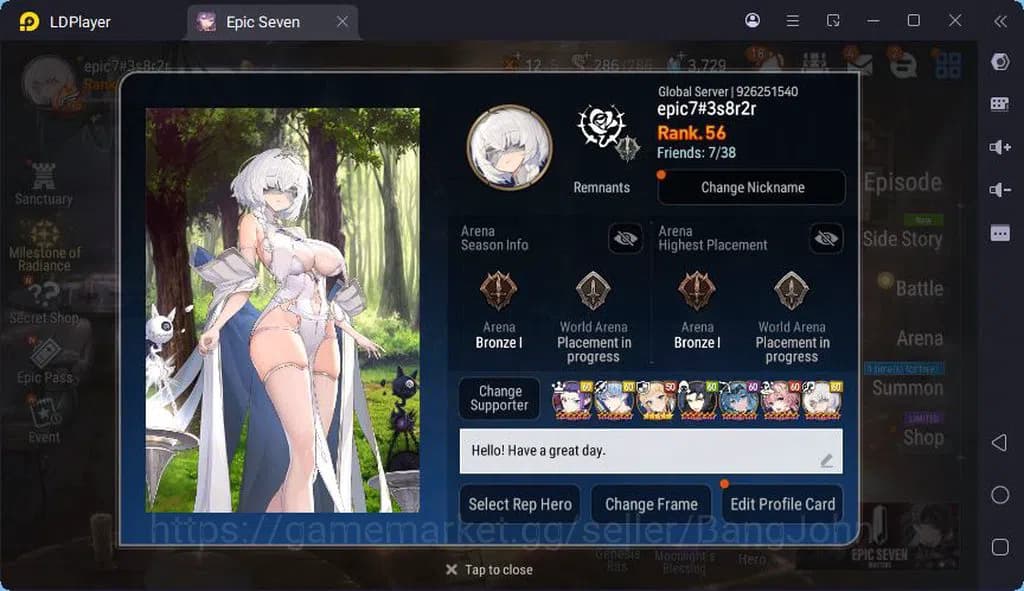 Epic Seven Accounts Global | Boss Arunka | LOTS | Soak Flan | Ruiza | image 1