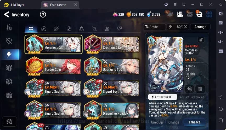 Epic Seven Accounts Global | Boss Arunka | LOTS | Soak Flan | Ruiza | image 11