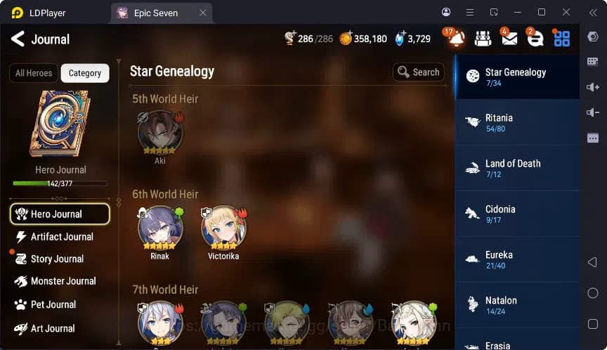 Epic Seven Accounts Global | Boss Arunka | LOTS | Soak Flan | Ruiza | image 18