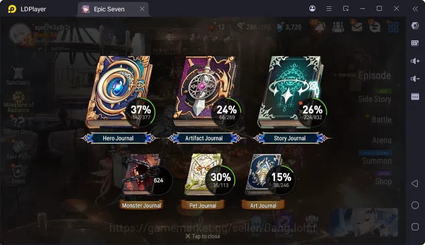 Epic Seven Accounts Global | Boss Arunka | LOTS | Soak Flan | Ruiza | image 19