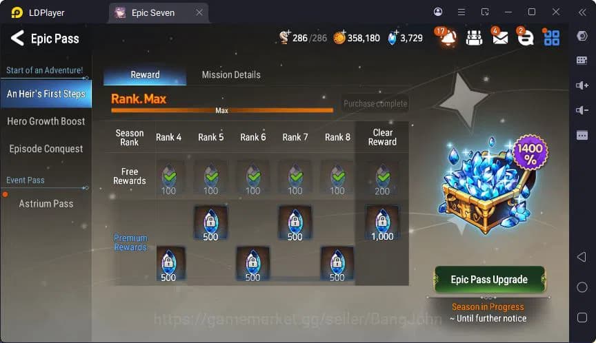 Epic Seven Accounts Global | Boss Arunka | LOTS | Soak Flan | Ruiza | image 6