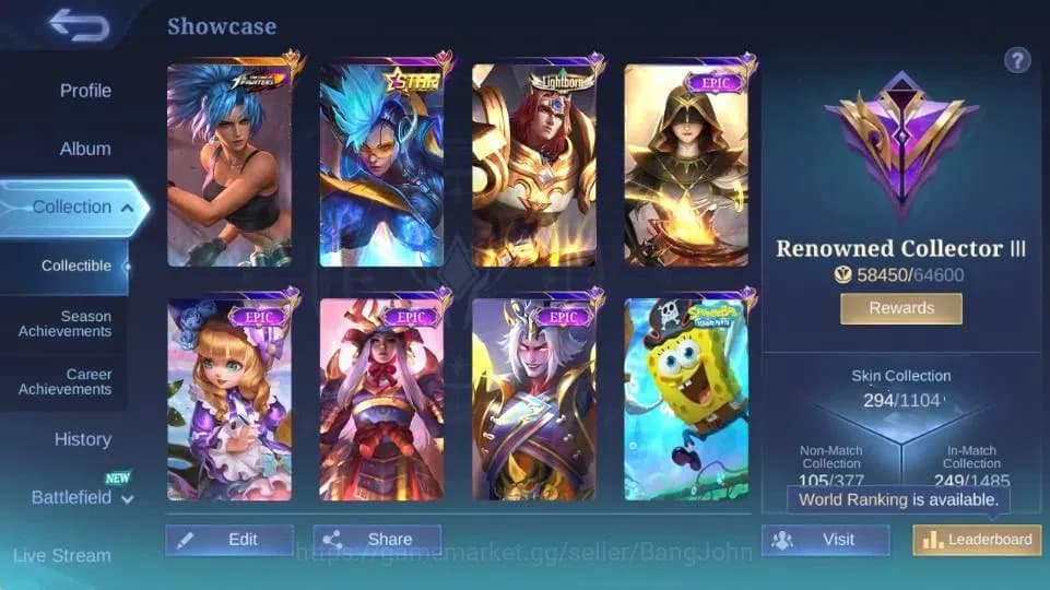Mobile Legends: Bang Bang Accounts Global Hero 132 Skin 294|ANN Karrie|Sanrio Floryn| image 2