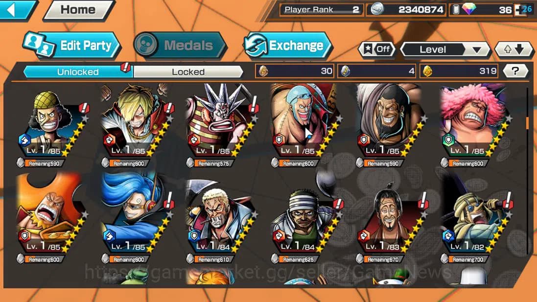 One Piece Bounty Rush Accounts Global| 3 EX| TFE Monkey D.Luffy,GP Gol D.Roger,BP image 6