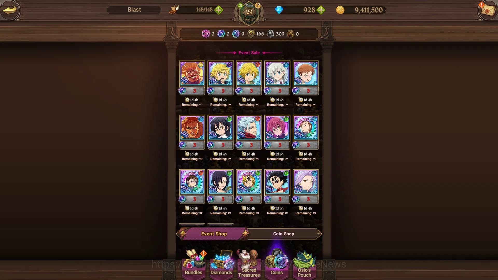 The Seven Deadly Sins: Grand Cross Accounts Global |772 K CC|Starter CH 4|928 Dm| 2 UR+Collab image 9
