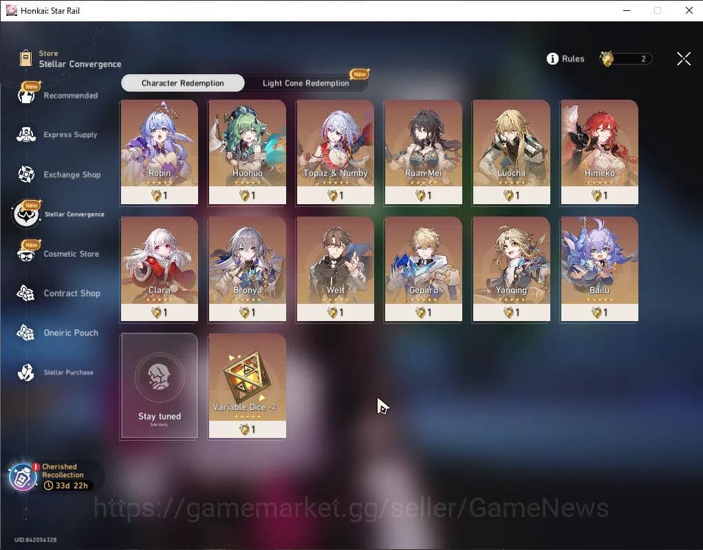 Honkai Star Rail Accounts ASIA|TL 6|2 Golden Companion Spirit|3 Limited|Kafk image 2