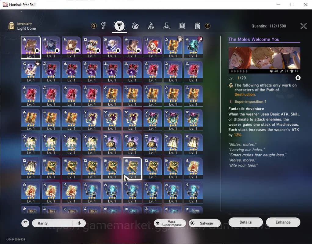 Honkai Star Rail Accounts ASIA|TL 6|2 Golden Companion Spirit|3 Limited|Kafk image 8