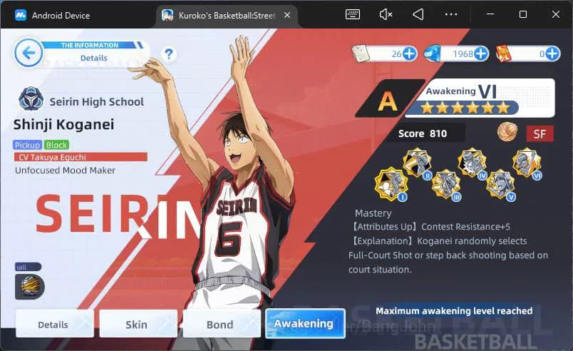 Kuroko's Basketball Street Rivals Accounts SEA|SV30|Lv30|DM 1968|Seijuro Akashi A2,Taiga Kaga image 5