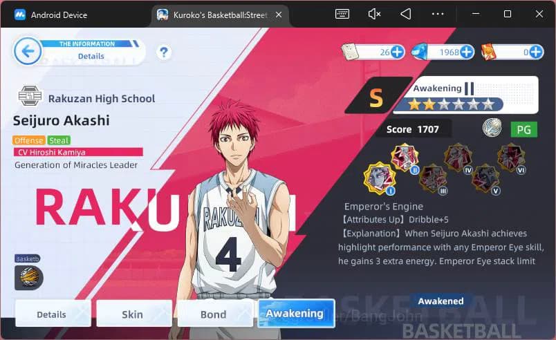 Kuroko's Basketball Street Rivals Accounts SEA|SV30|Lv30|DM 1968|Seijuro Akashi A2,Taiga Kaga image 7