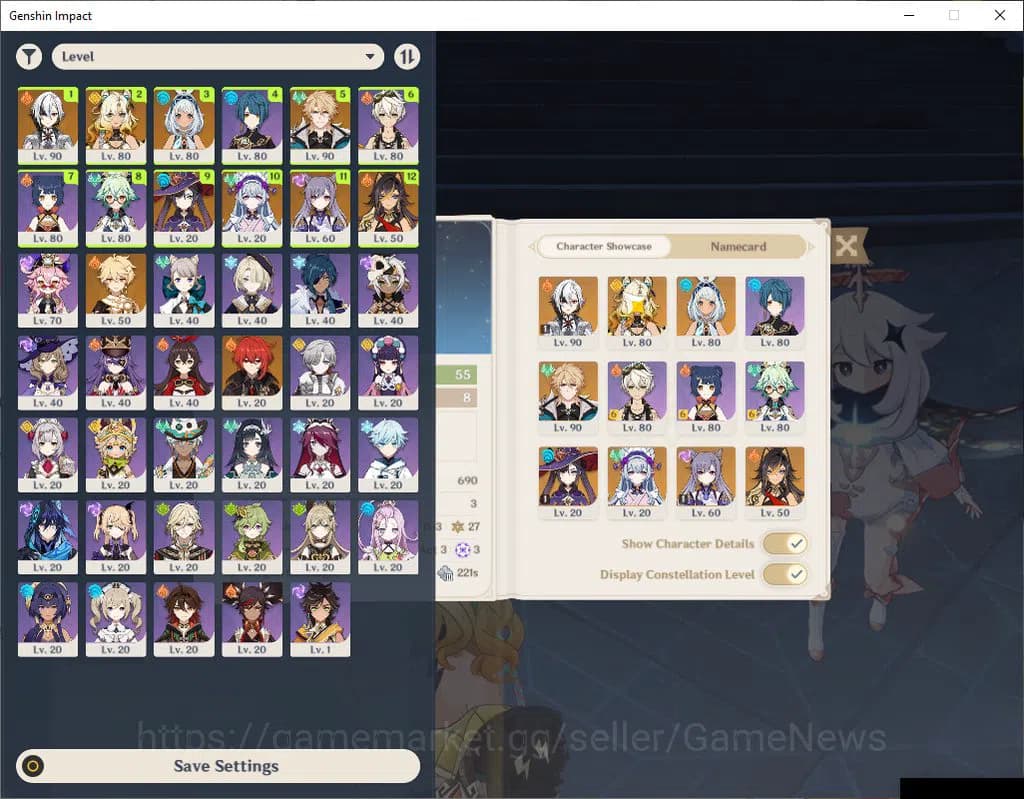 Genshin Impact Accounts ASIA|AR 55|4 Limited+4(*5Weapon)|(ArlecchinoC1,Var image 1