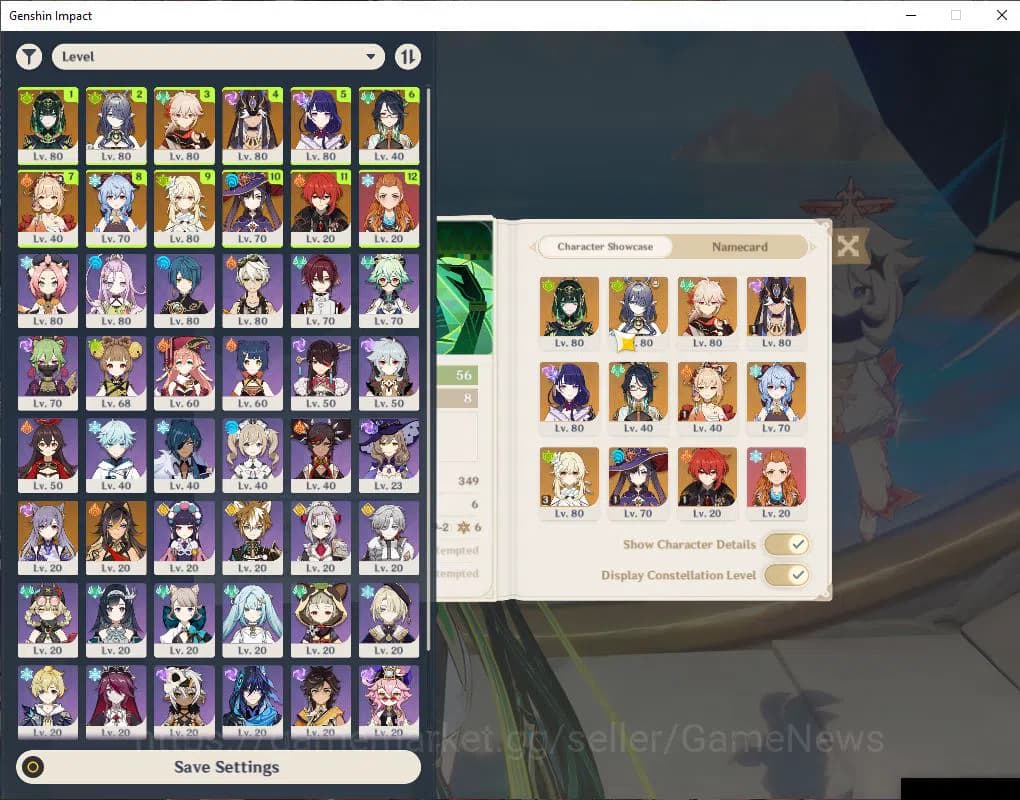 Genshin Impact Accounts ASIA|AR56|8 Limit+4(*5WeP)|Semi Prime Nefer|Lauma+ image 1