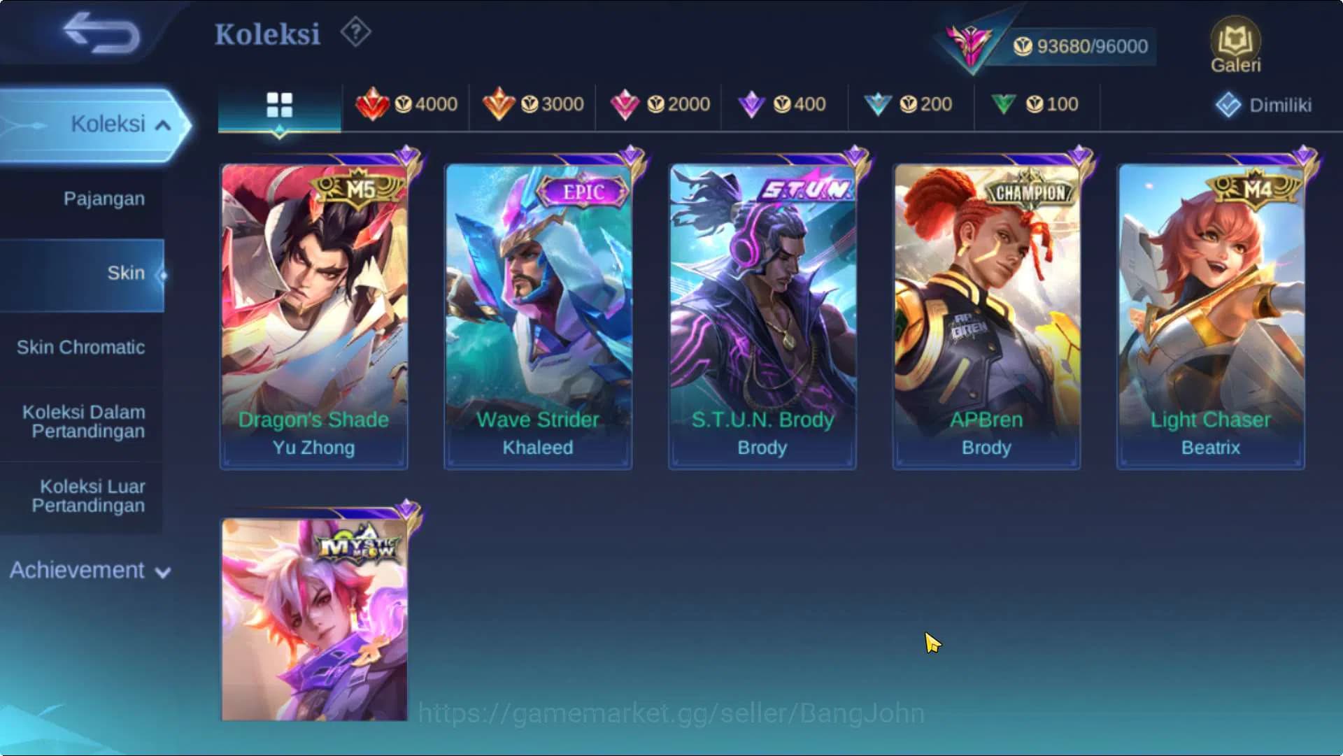 Mobile Legends: Bang Bang Accounts Hero 132 Skin 365 | ExGlory | KOF Dyrroth+Karina, image 10